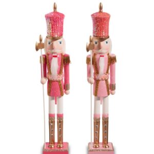 18.5" Glittered Pink Nutcracker